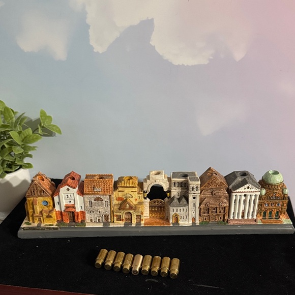 "Lost Synagogues of Europe" Hanukkah Menorah, also known as a hanukkiah. - Picture 8 of 12